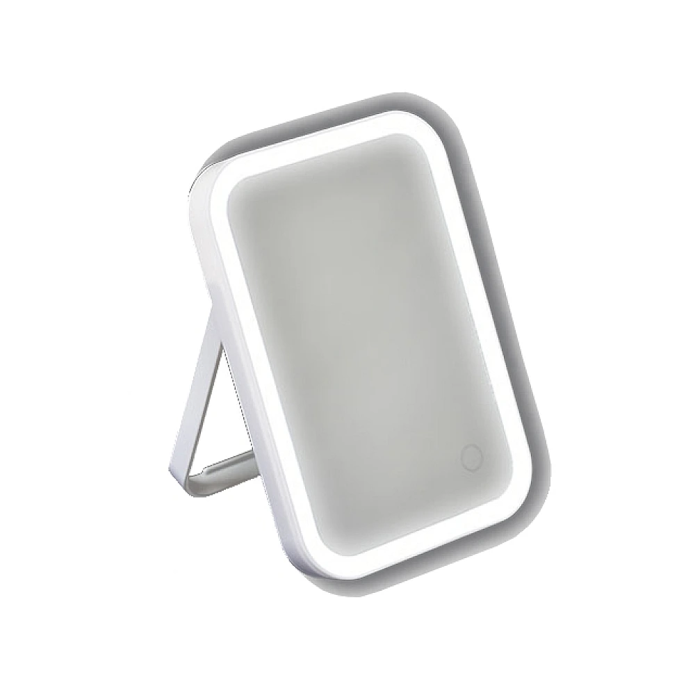 Oglinda de masa dreptunghiulara LED Tendance, alba