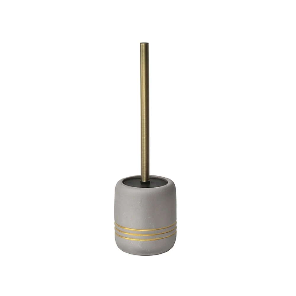 Perie WC cu suport Tendance Golden Stripes, gri, din ceramică
