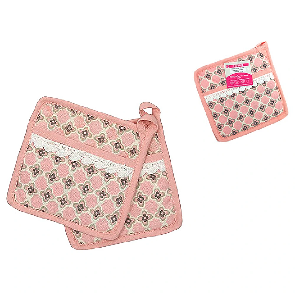 Set suport termo AF Ortigia Rosa 2buc, 18X18cm, 100%cotton