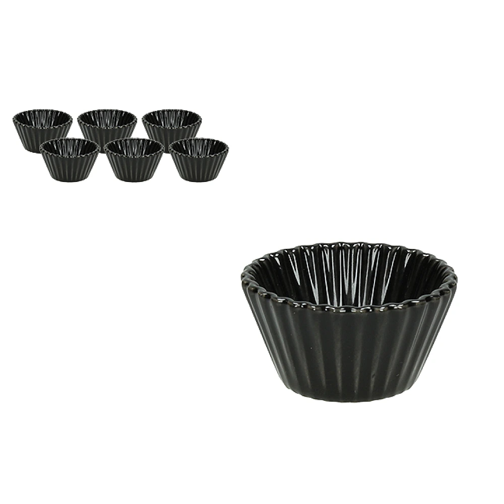 Set forme pentru copt mini Tognana Mignon 6buc D4.7X3cm, negre