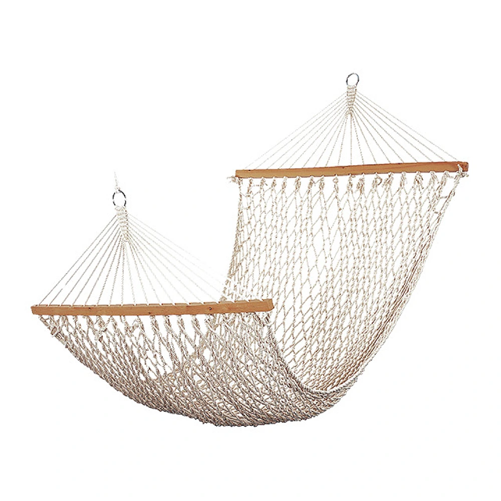 Hamac din fringhii 200X80cm, cu suporturi din lemn