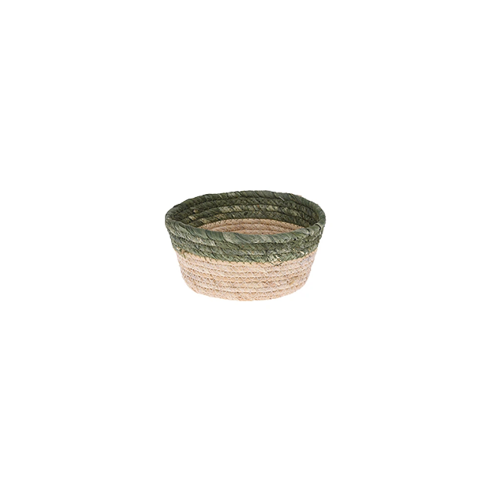 Cos împletit 22X9cm, cu margine verde