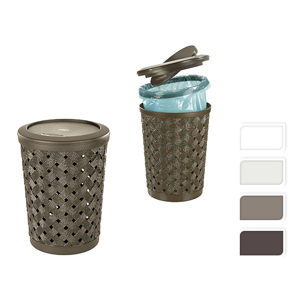 Cos pentru gunoi cu capac batant Arianna 12l, D25.6cm, H34cm