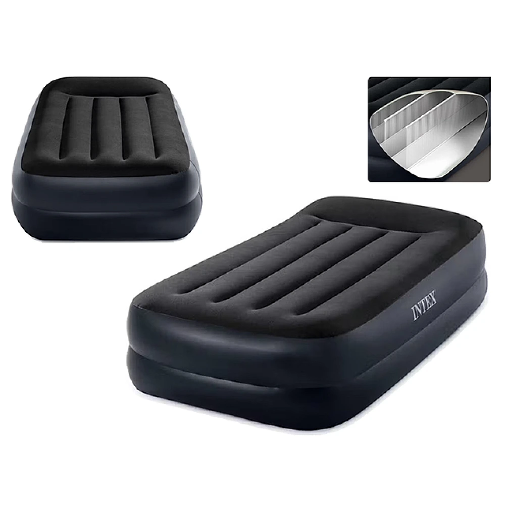 Saltea gonflabila Velur Pillow-Rest 99x191x42cm cu pompa incorporata,64122