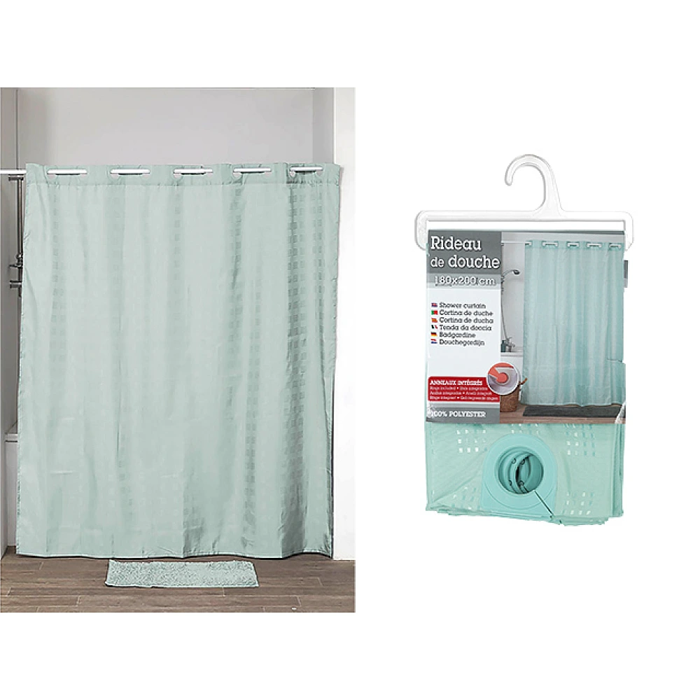 Perdea pentru dus 180X200cm Tendance Integriranim verde, poliester