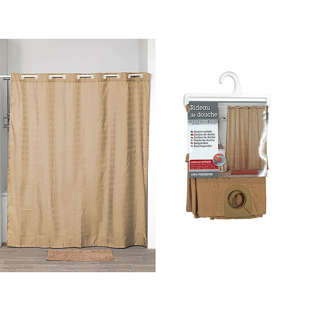 Perdea pentru dus 180X200cm Tendance Integriranim bej, poliester