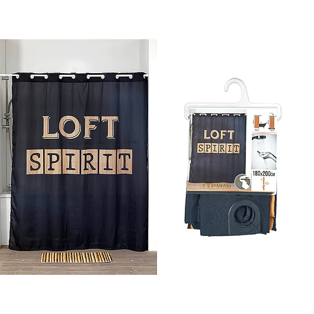 Perdea pentru dus 180X200cm Tendance negra 