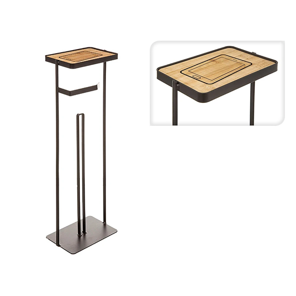 Suport pentru hârtie WC cu rezerva Five 59cm, metal negru