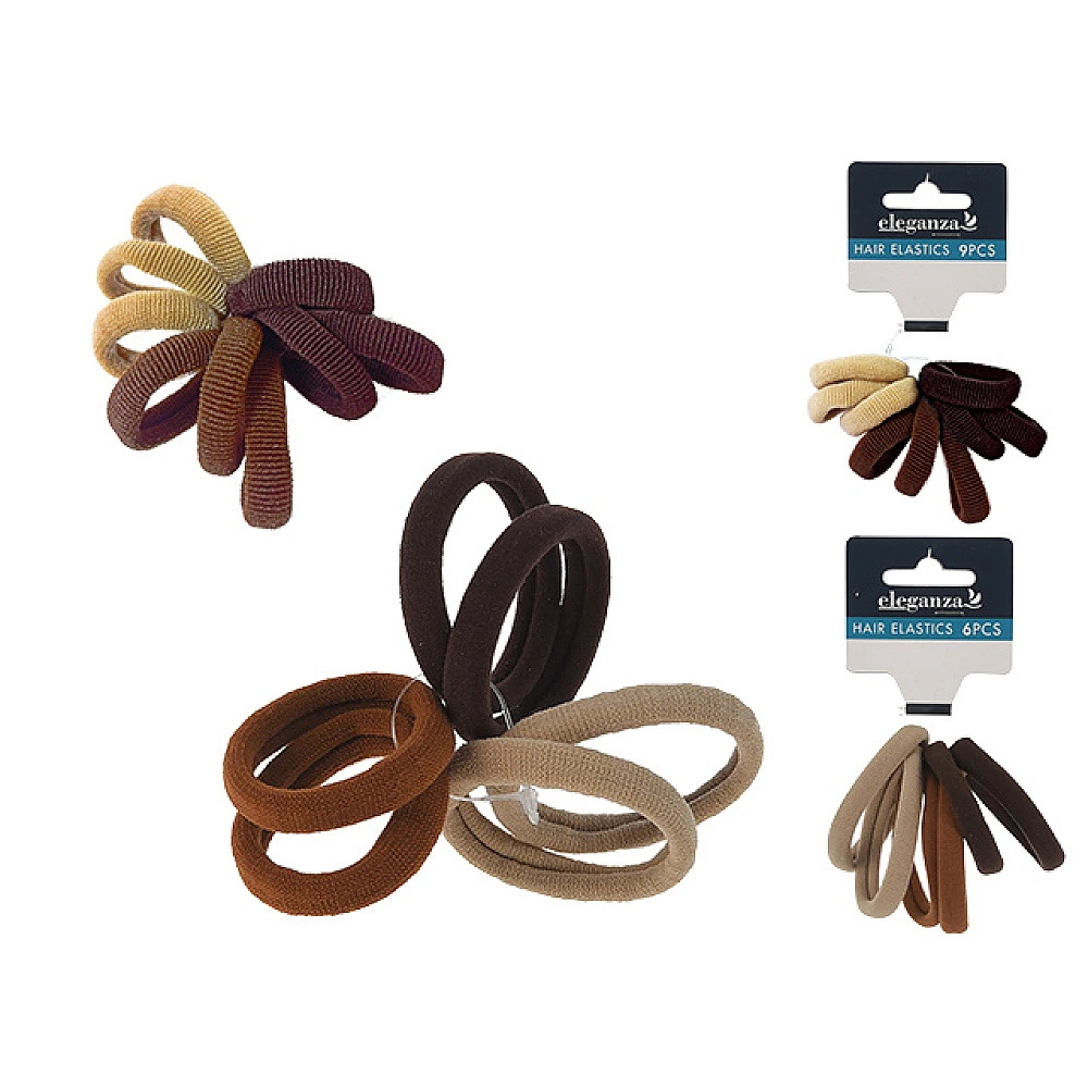 Set elastice pentru par Eleganza 6/9buc, poliester