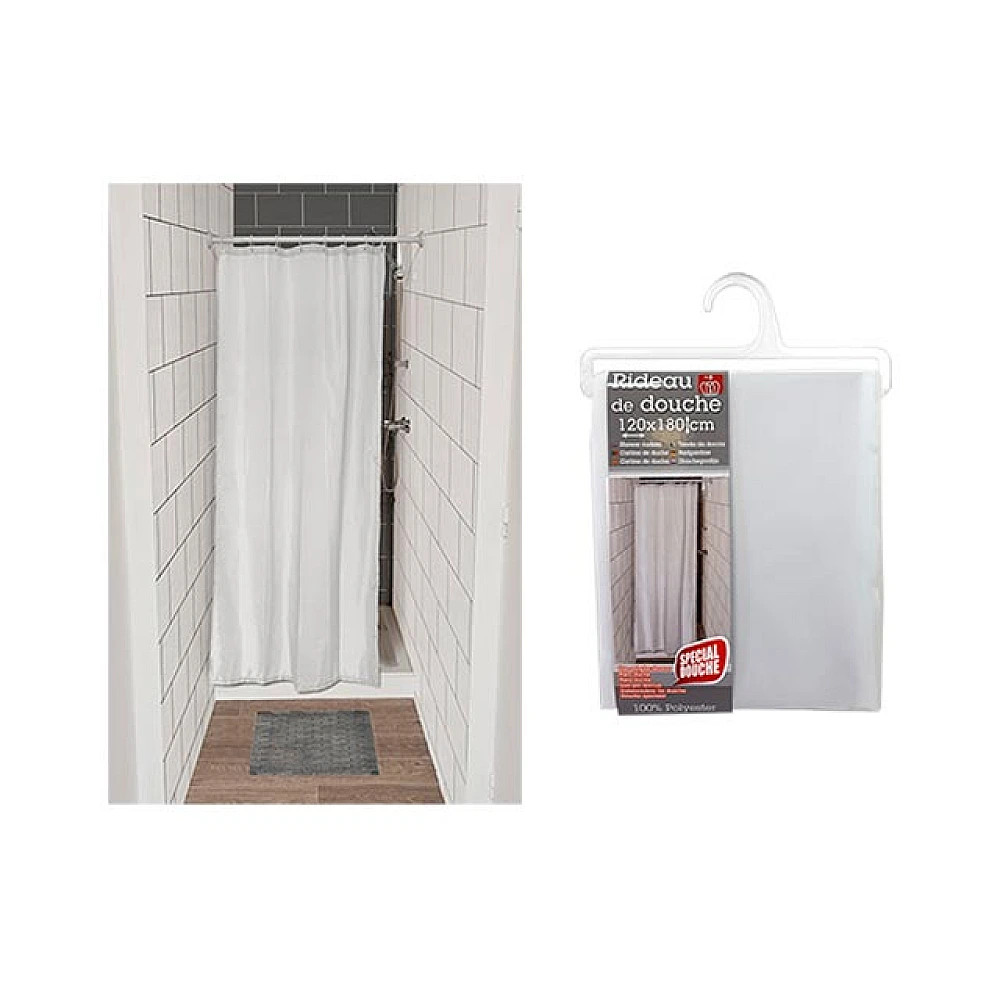 Perdea pentru dus 120X180cm Tendance Kukica albă, poliester