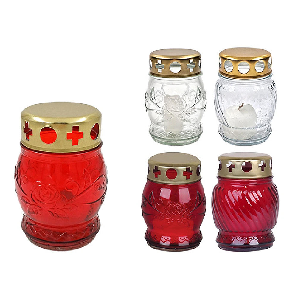 Candela sticla cu capac 10cm 