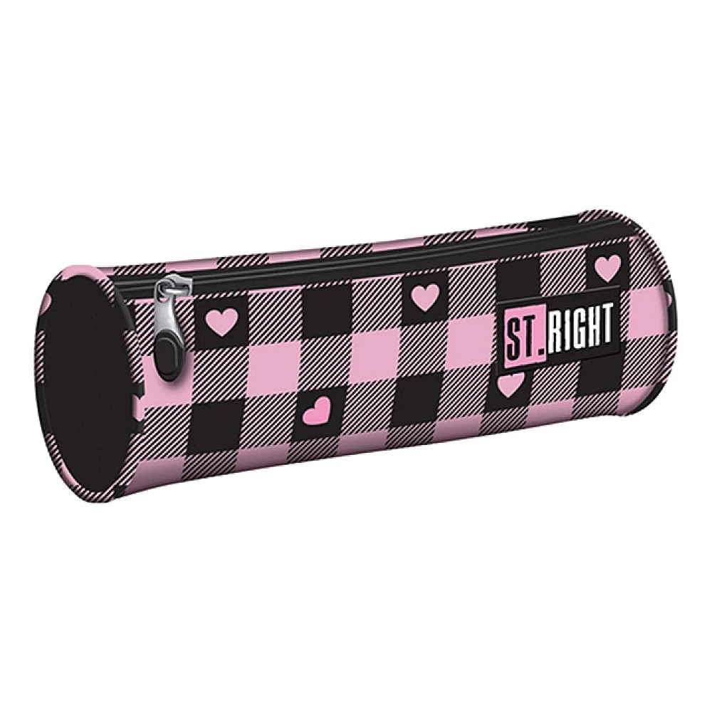 Penar cilindru 21X7.5X7.5c m Pink Checkered