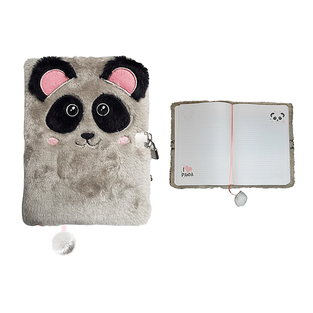 Jurnal cu lacat, A5, 96 foi, 3D Panda, coperta plus