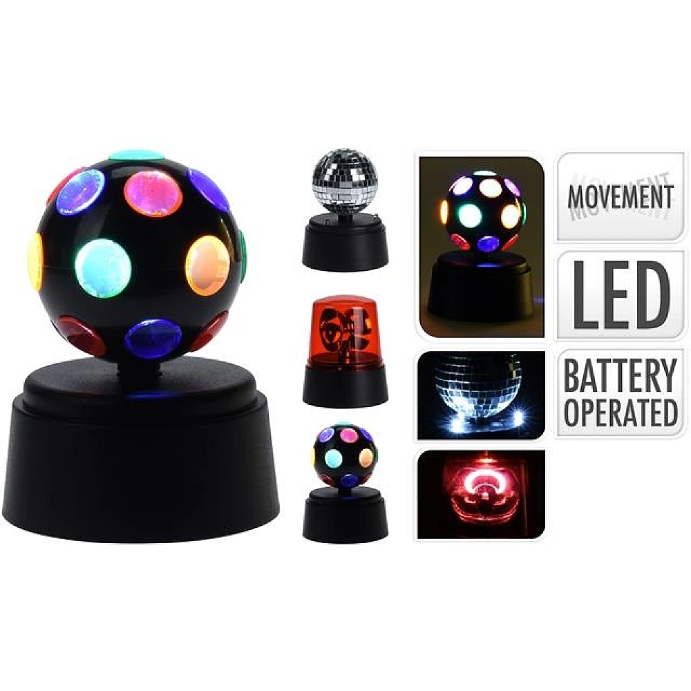 Set proiectoare disco (semnal, oglinda, raze) D9cm, H10cm, plastic