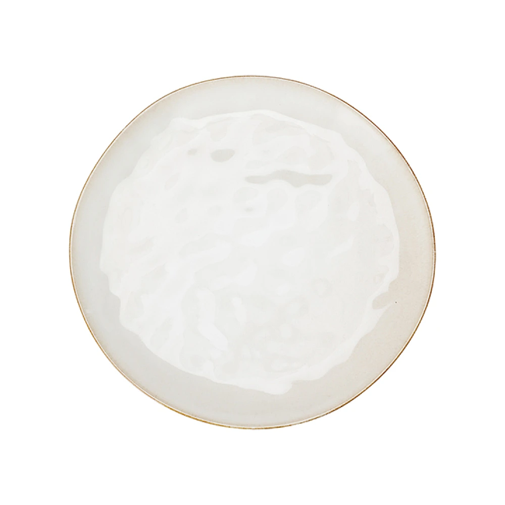 Farfurie de servire 27cm Reactiv Glaze Brown Rim, ceramica