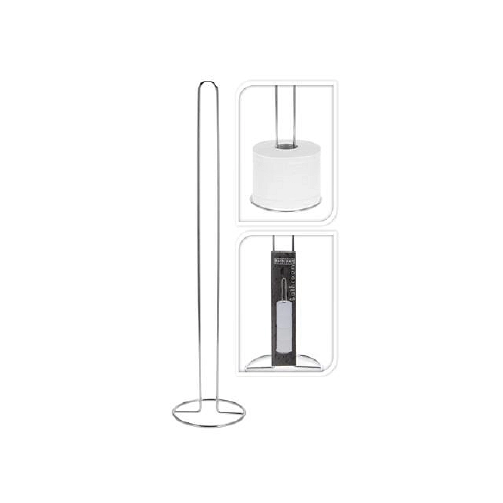 Suport - rezervă de podea pentru hârtie WC Bathroom D13.5X60cm, metal