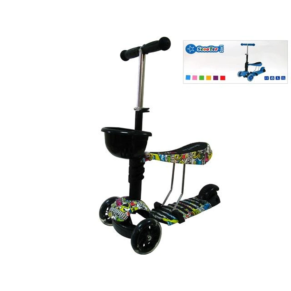 Trotineta cu 3 roti 56X71cm, max 20kg, scaun