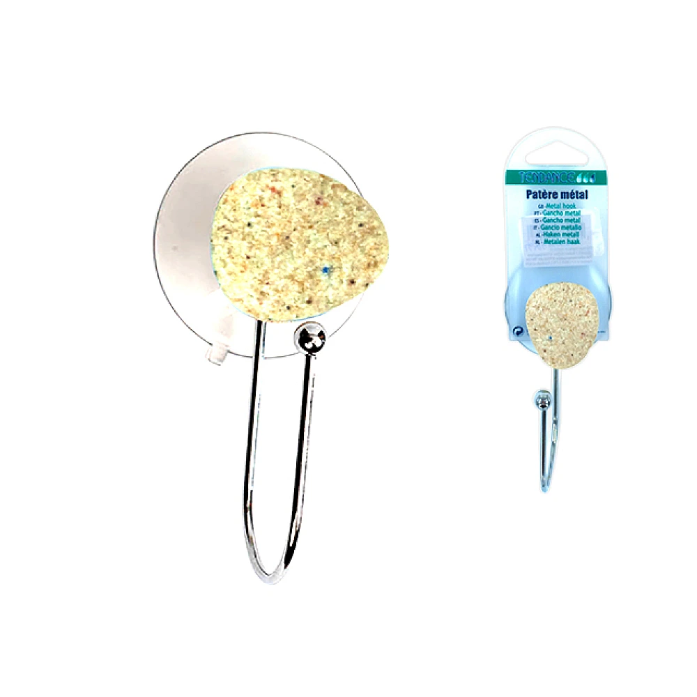 Cârlig pe ventuze, Tendance Piatra 5.5X5.5X9.5cm, inox