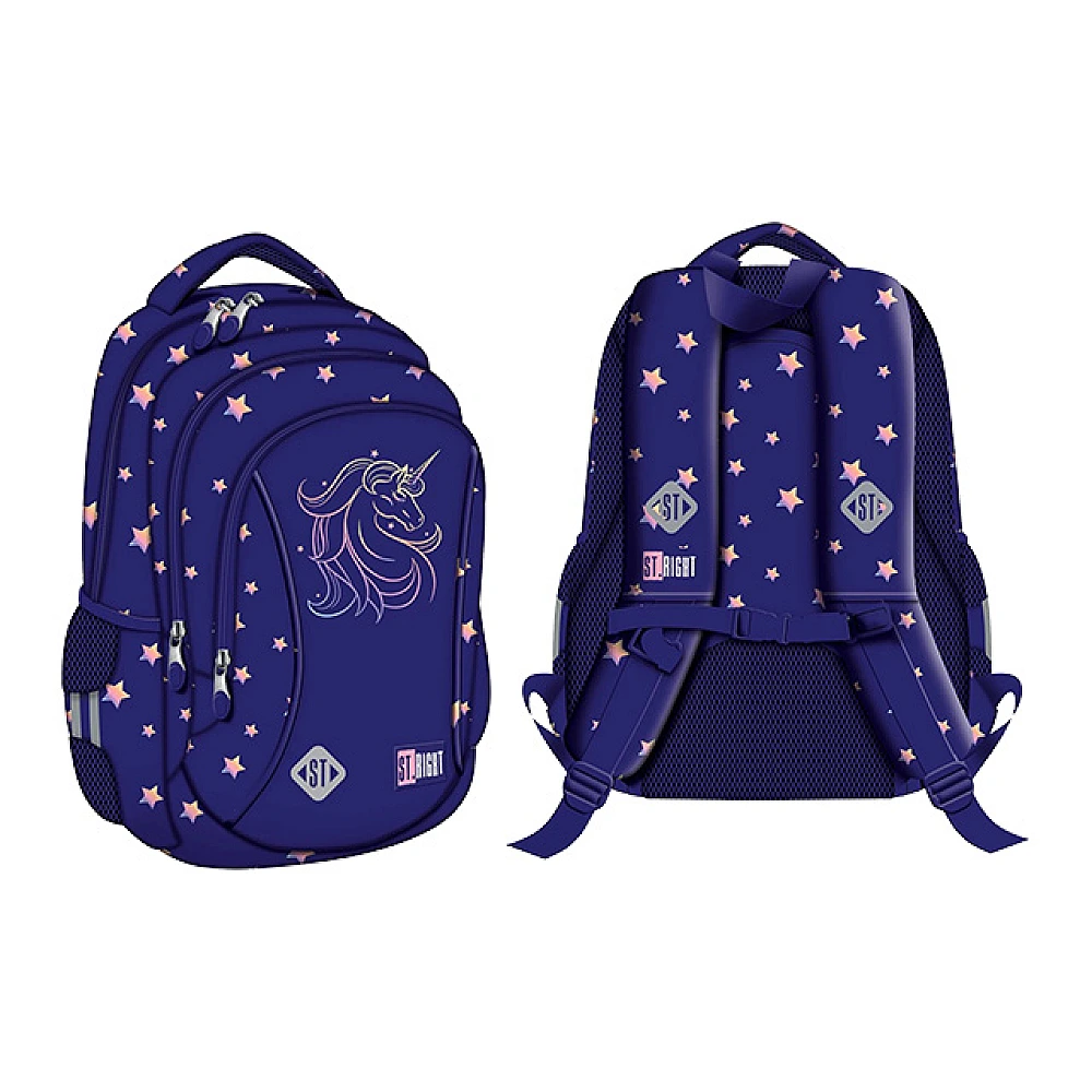 Ghiozdan scolar ortopedic 27X17X39 cm Unicorn Glow