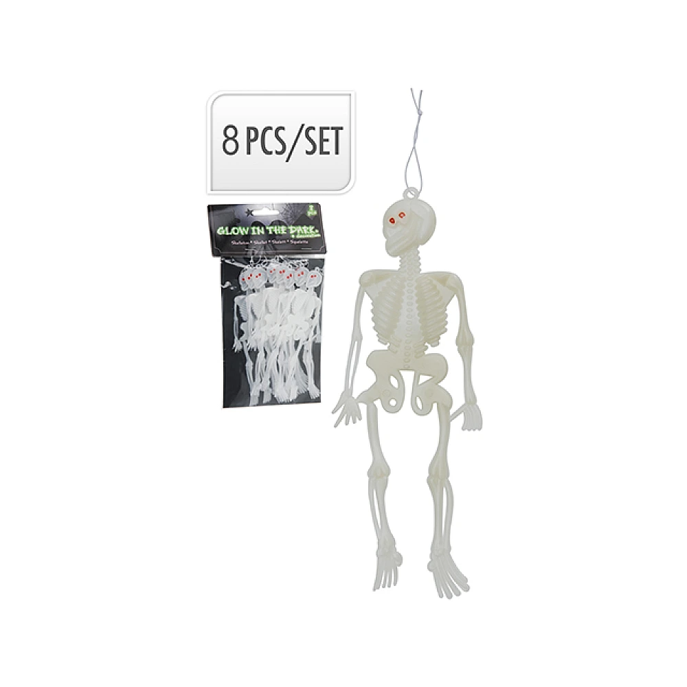 Suvenir Halloween Schelet suspendabil 8buc, 14.5cm