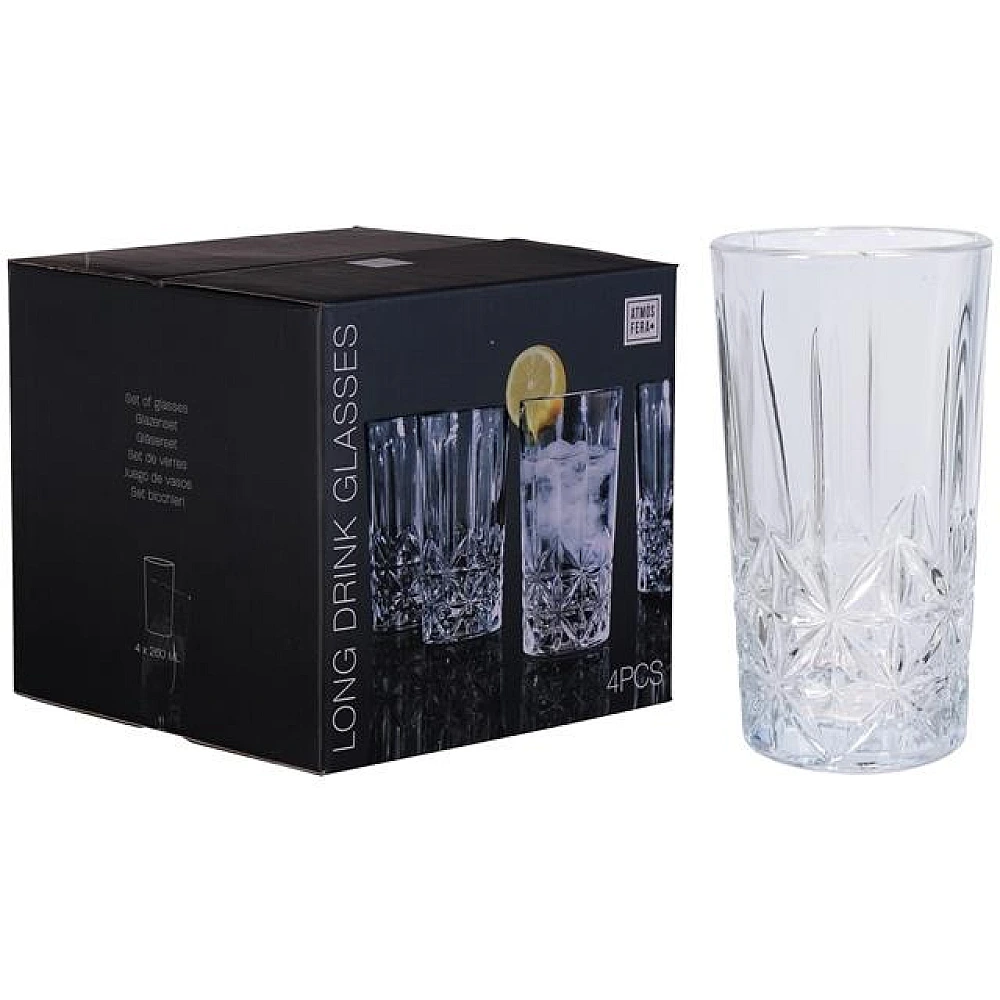 Set 4 pahare tip Tumbler Atmosfera Opera 260ml, inalte