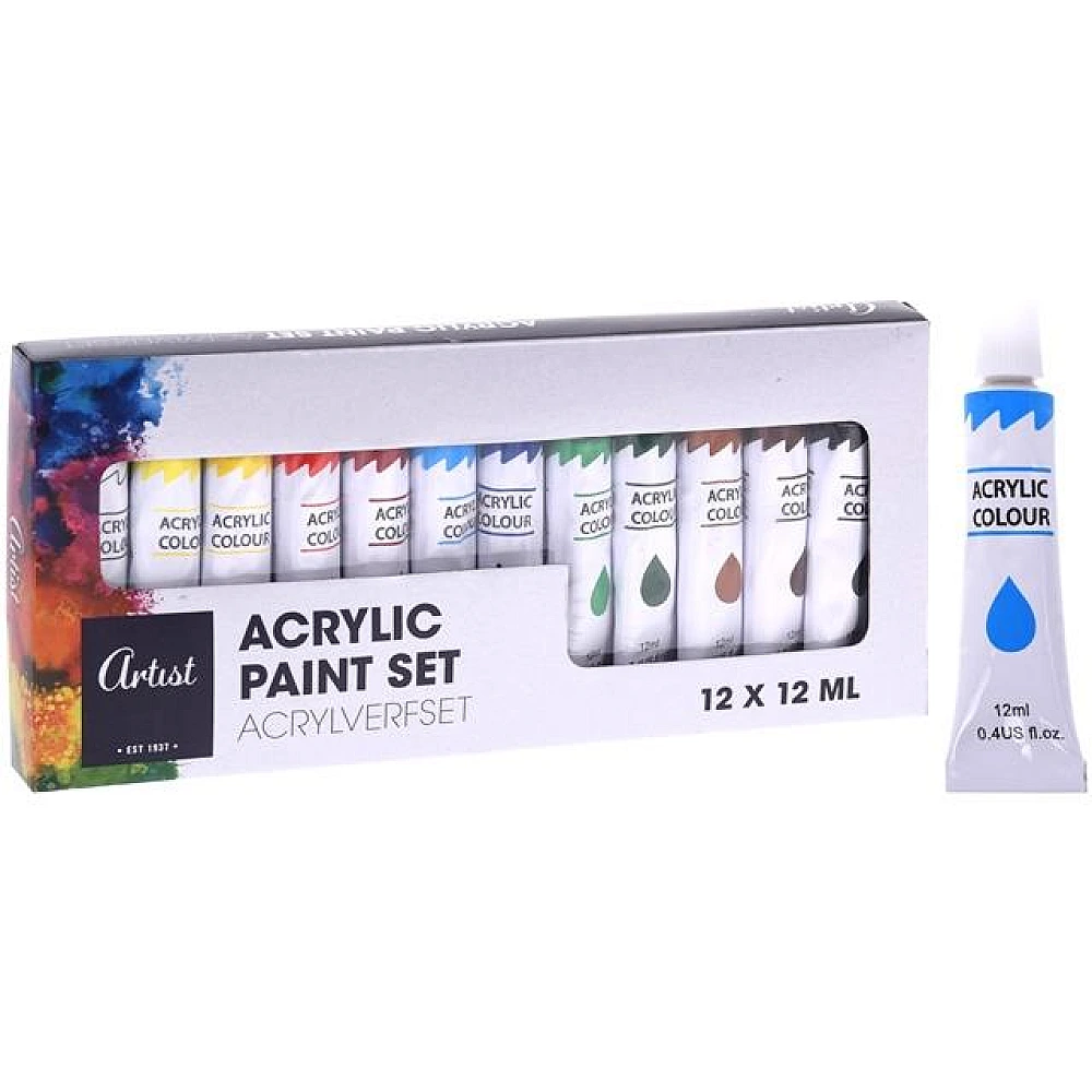 Set de vopsea de acrilica Artist 12tuburiX12ml
