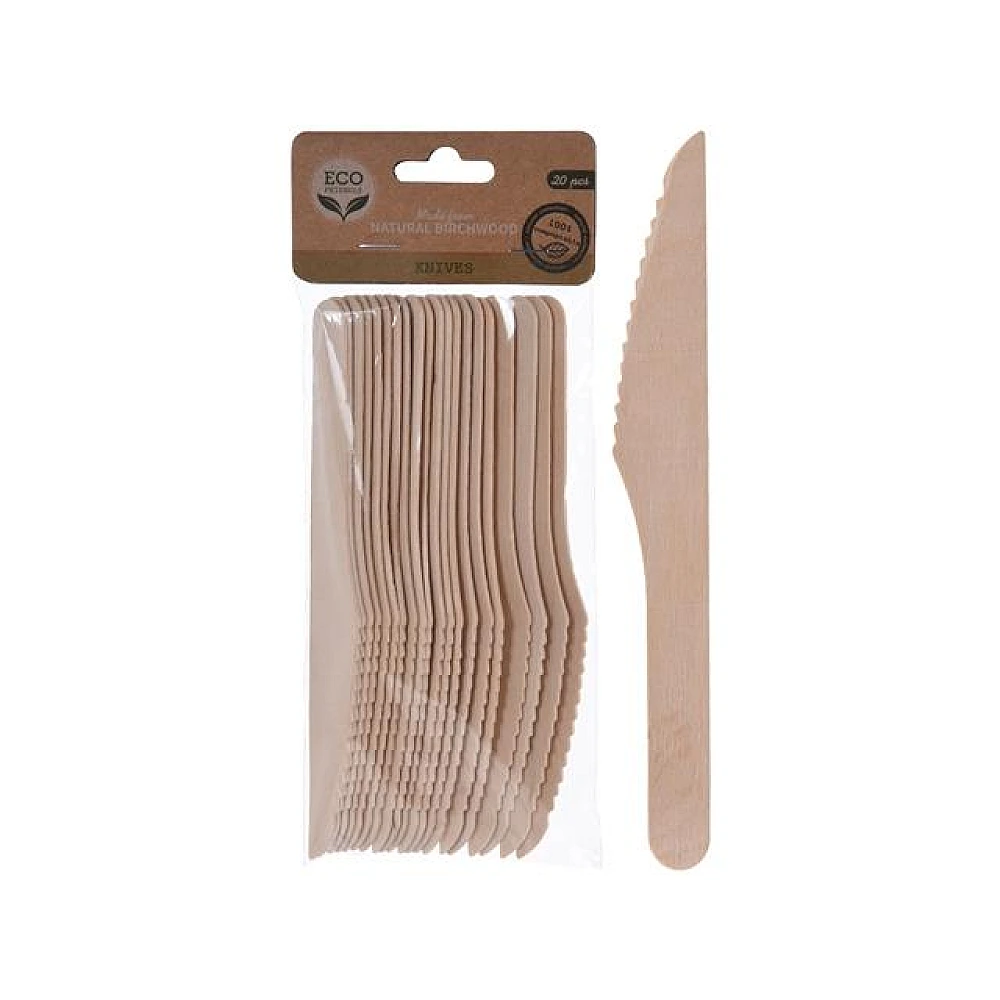 Set cutite Eco 20buc 16.5cm. din lemn
