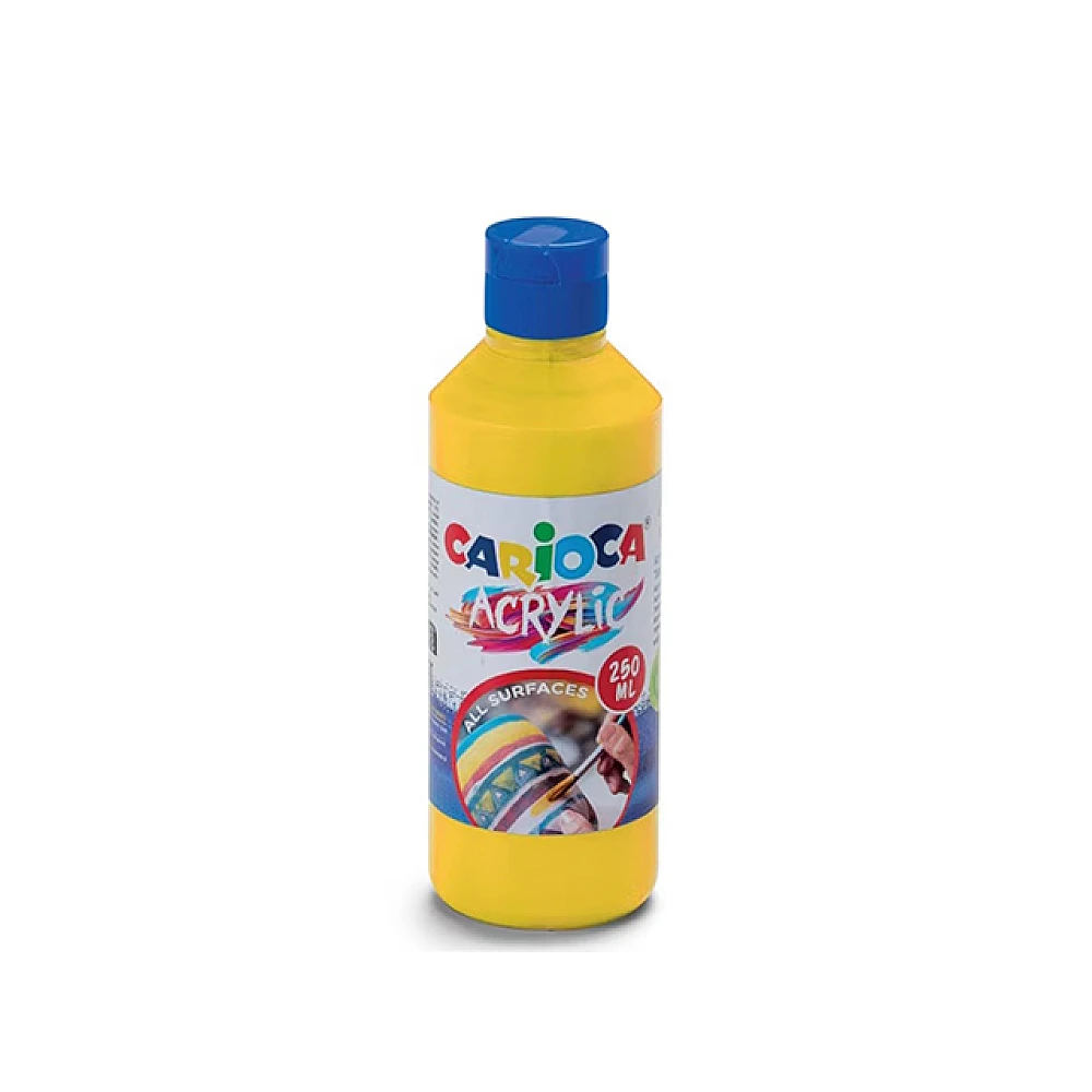 Acuarela acrilica pentru orice suprafata Carioca 250 ml, galbena