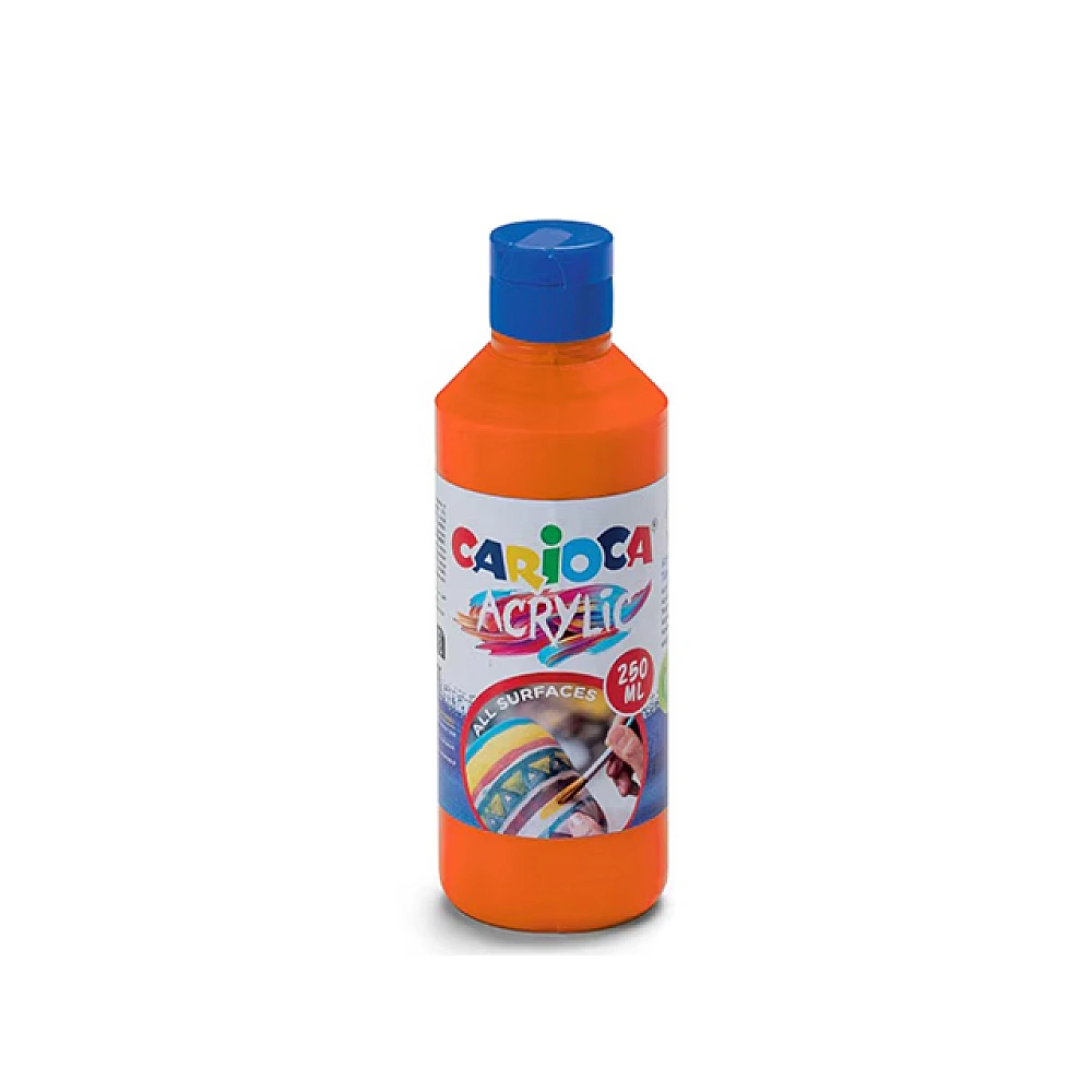 Acuarela acrilica pentru orice suprafata Carioca 250 ml, portocalie