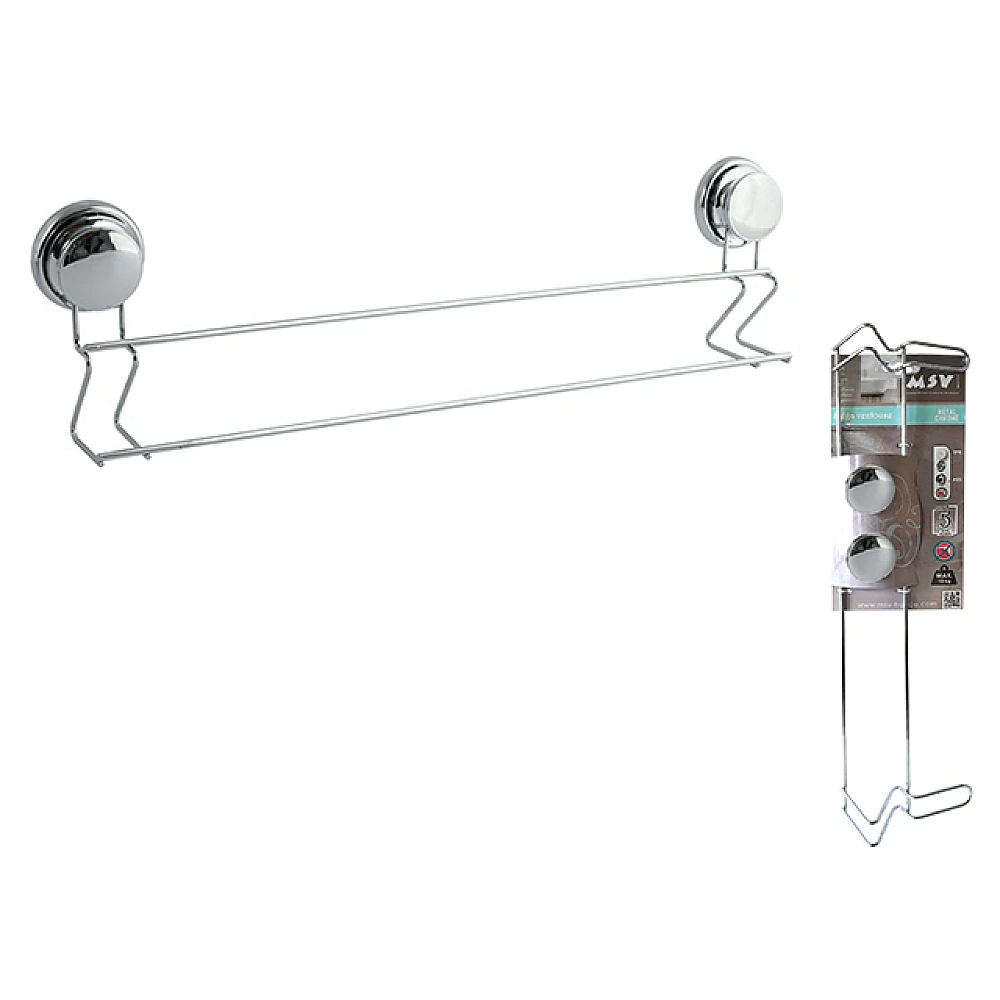 Suport pentru prosoape dublu MSV Milady 57X15cm, pe ventuze