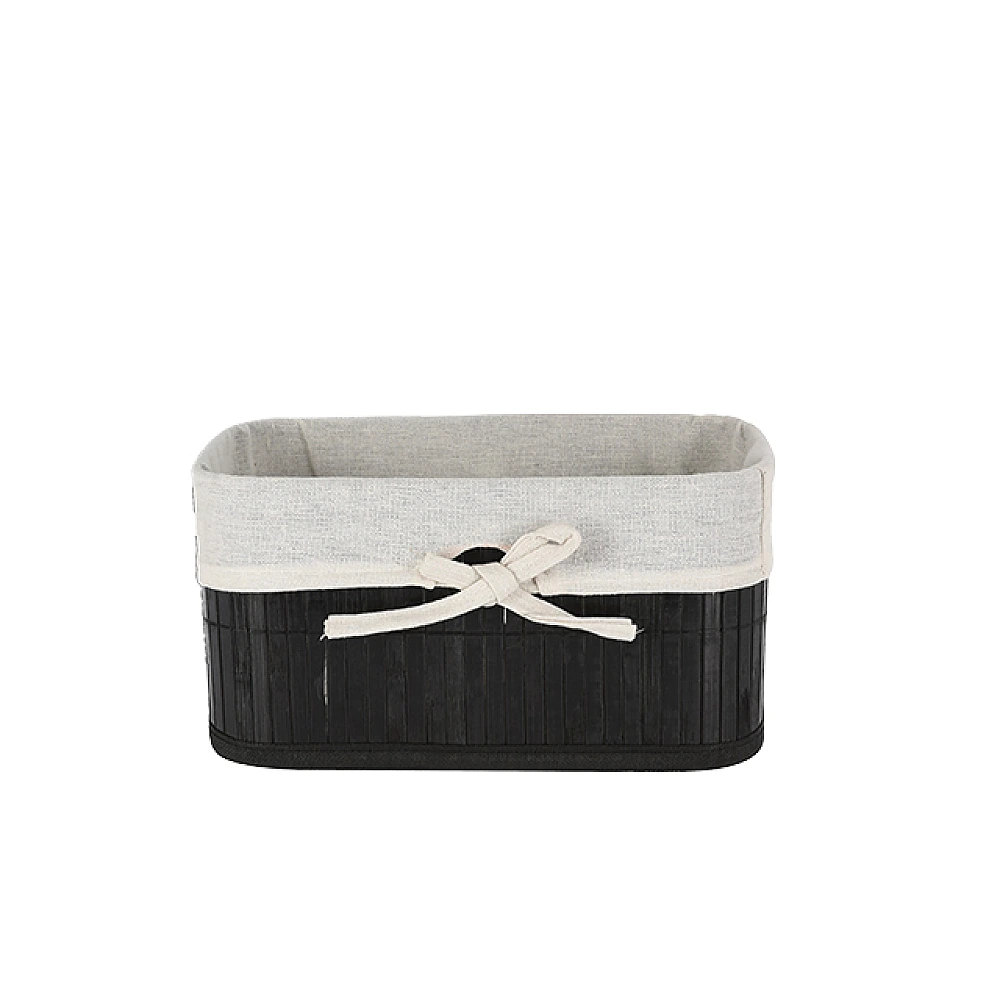 Cos H&S 34X24X16cm, negru, cu căptușeală, din bambus