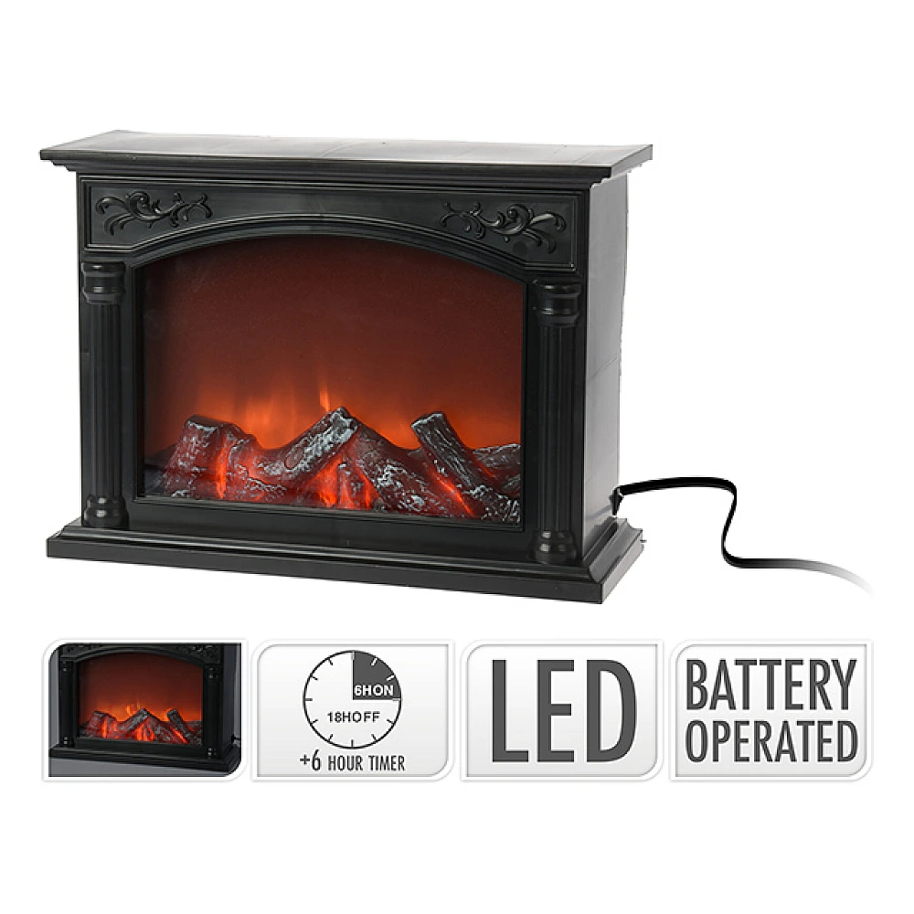 Semineu decorativ LED 30Х24Х12cm, temporizator, adaptorul nu este inclus