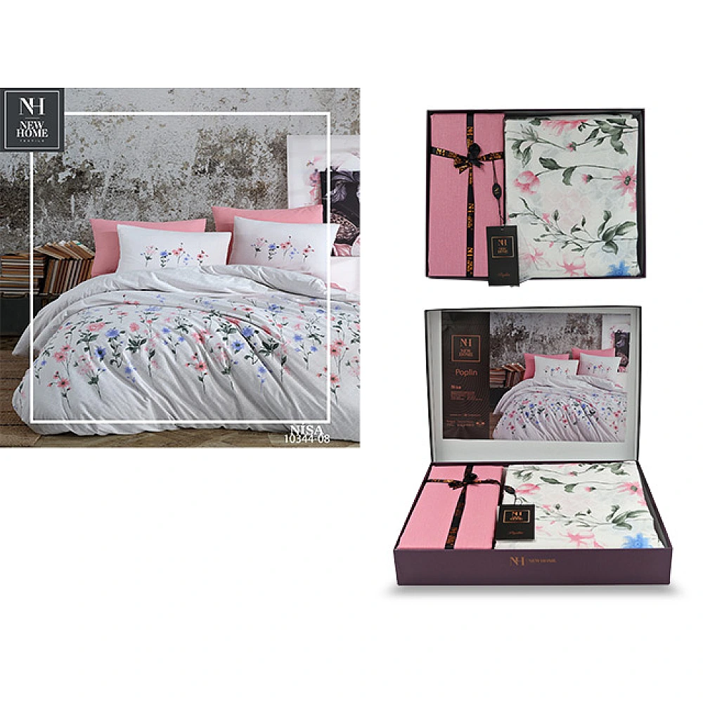 Lenjerie de pat 2pers NH Poplin Nisa, bumbac