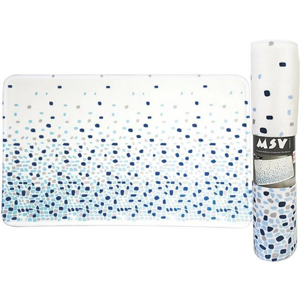 Covoras pentru baie 45X75cm MSV Brest albastru, microfibra