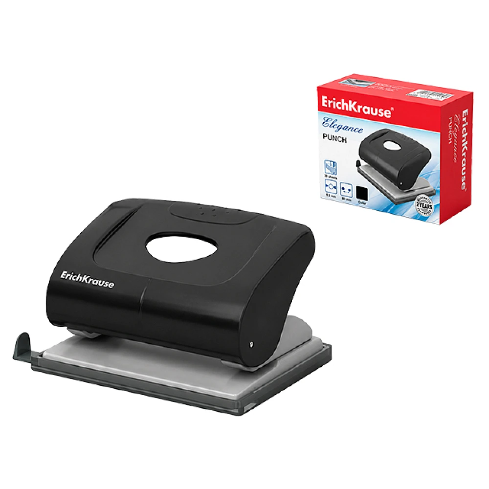 Perforator ErichKrause Classic pana la 30foi, metal/plastic, negru