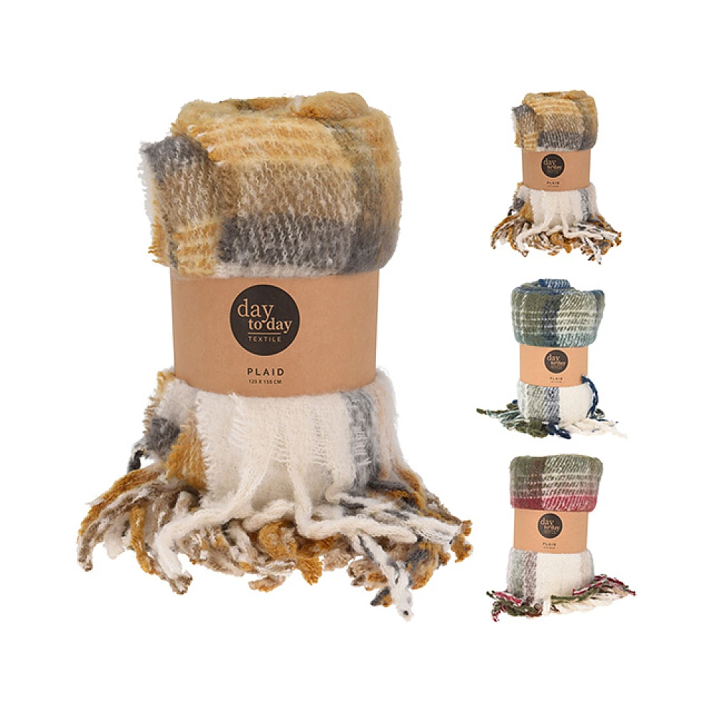 Patura 125X150cm H&S cu franjuri, din poliester