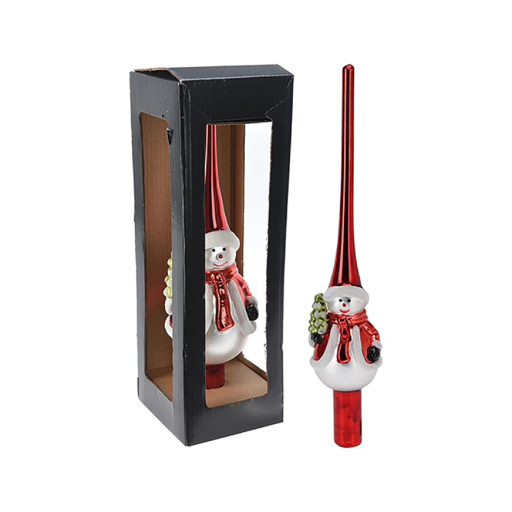 Varf de brad din sticla cu figurina 