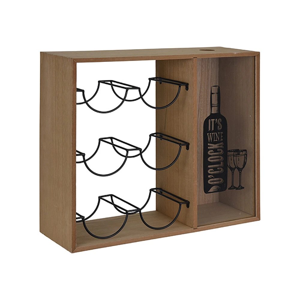 Suport de 6 sticle + colector dopuri 40X35X15cm