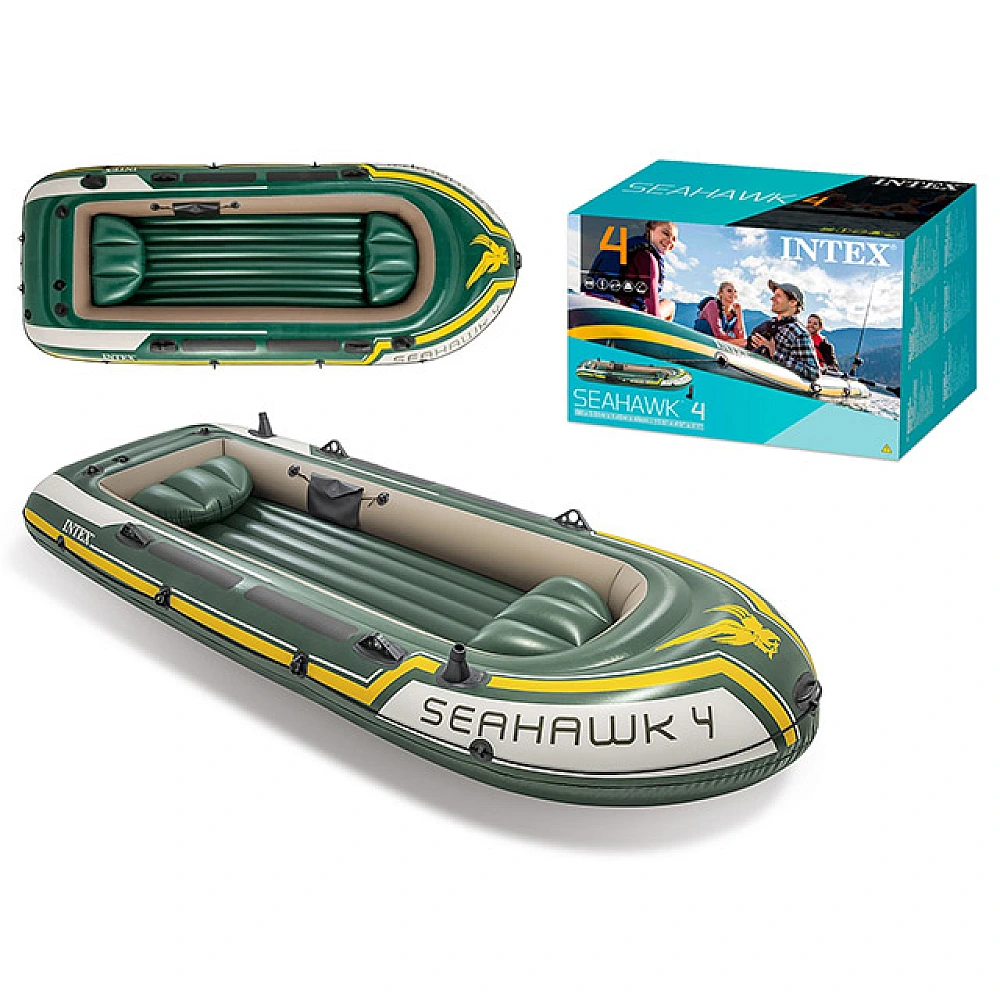 Barca gonflabila “Seahawk 4” cu vasle și pompa, 351x145x48 cm, până la 480 kg
