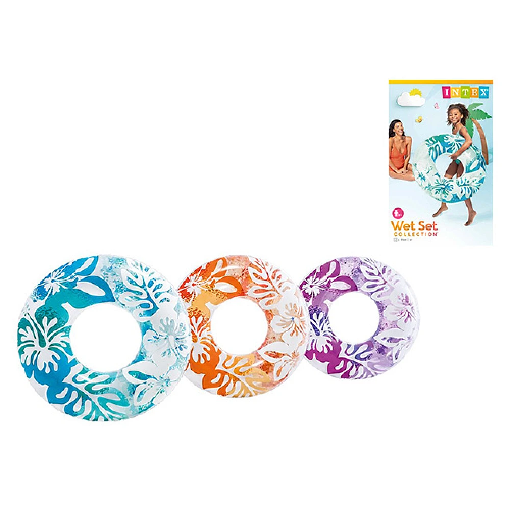 Cerc gonflabil “Flori transparente” D 91 cm, până la 60 kg, 9+, 3 culori