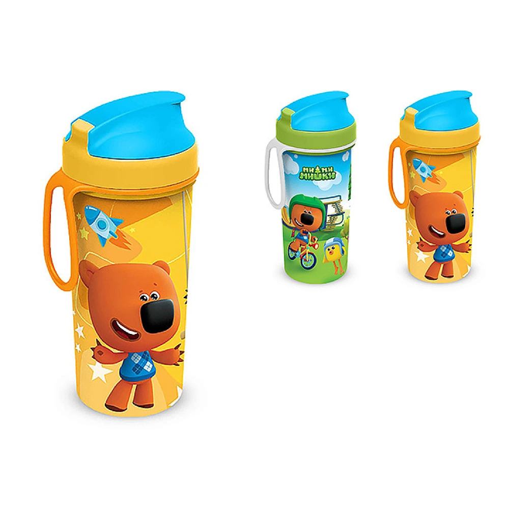Sticla pentru apa Mi-Mi-Miski 0.4l, desen, bucla