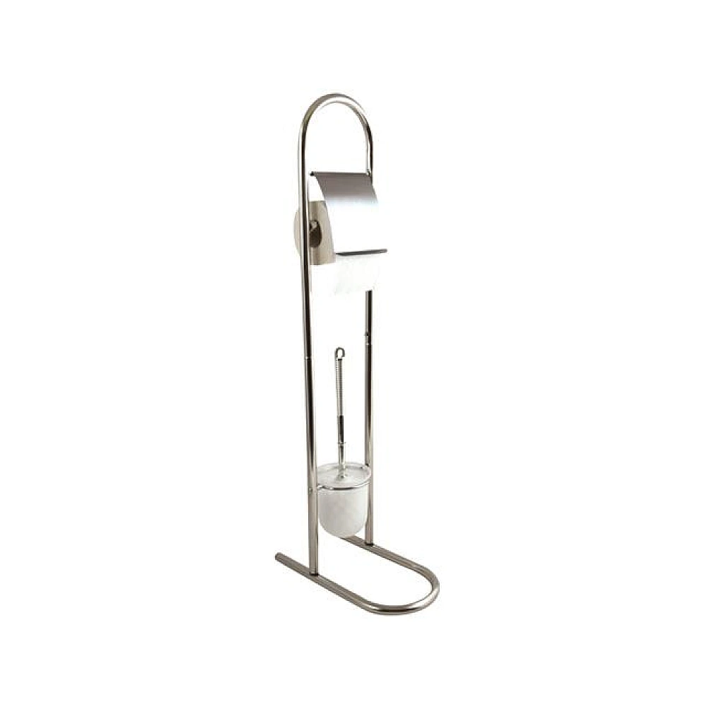 Perie WC cu suport si suport pentru hârtie MSV 83cm, crom