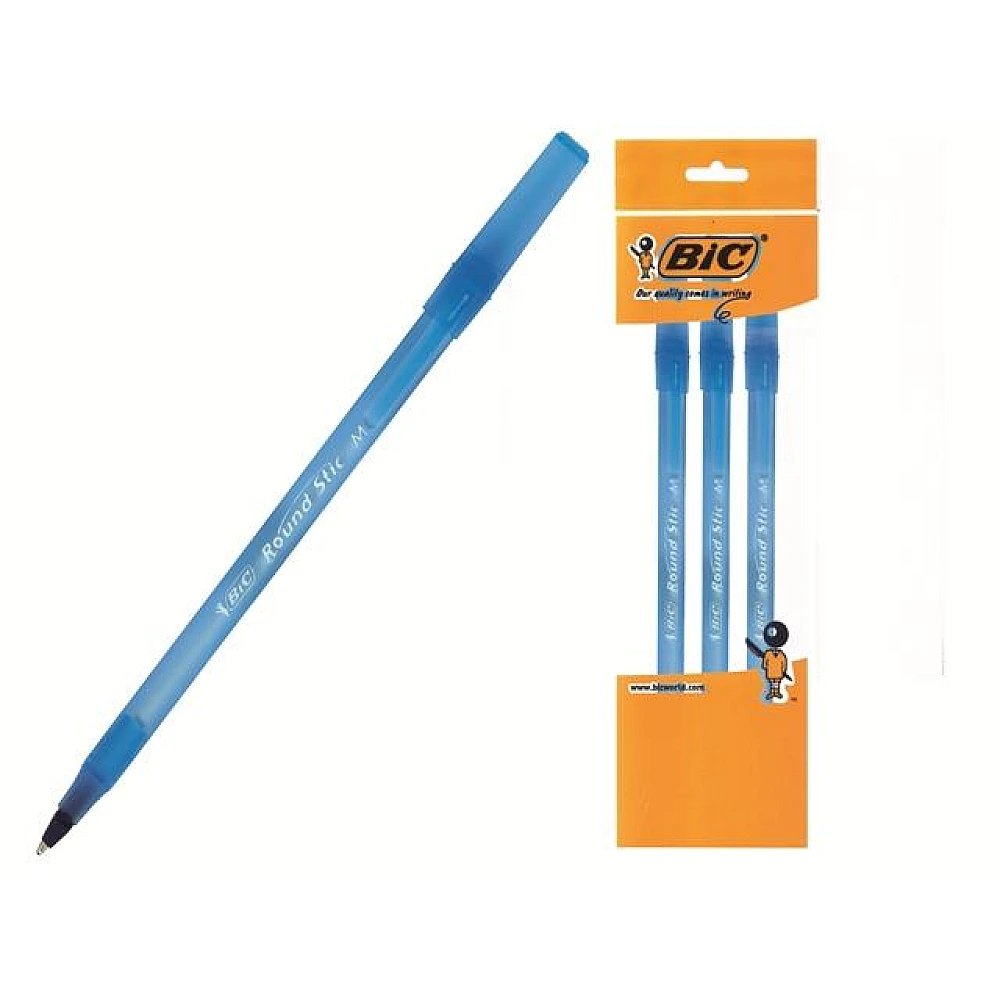 Set pixuri BIC Round Stic 3buc, albastrа
