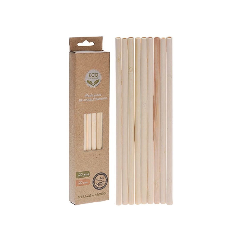 Set paie pentru cocktail Eco 20buc, D0.6cm, 20cm, bambuc
