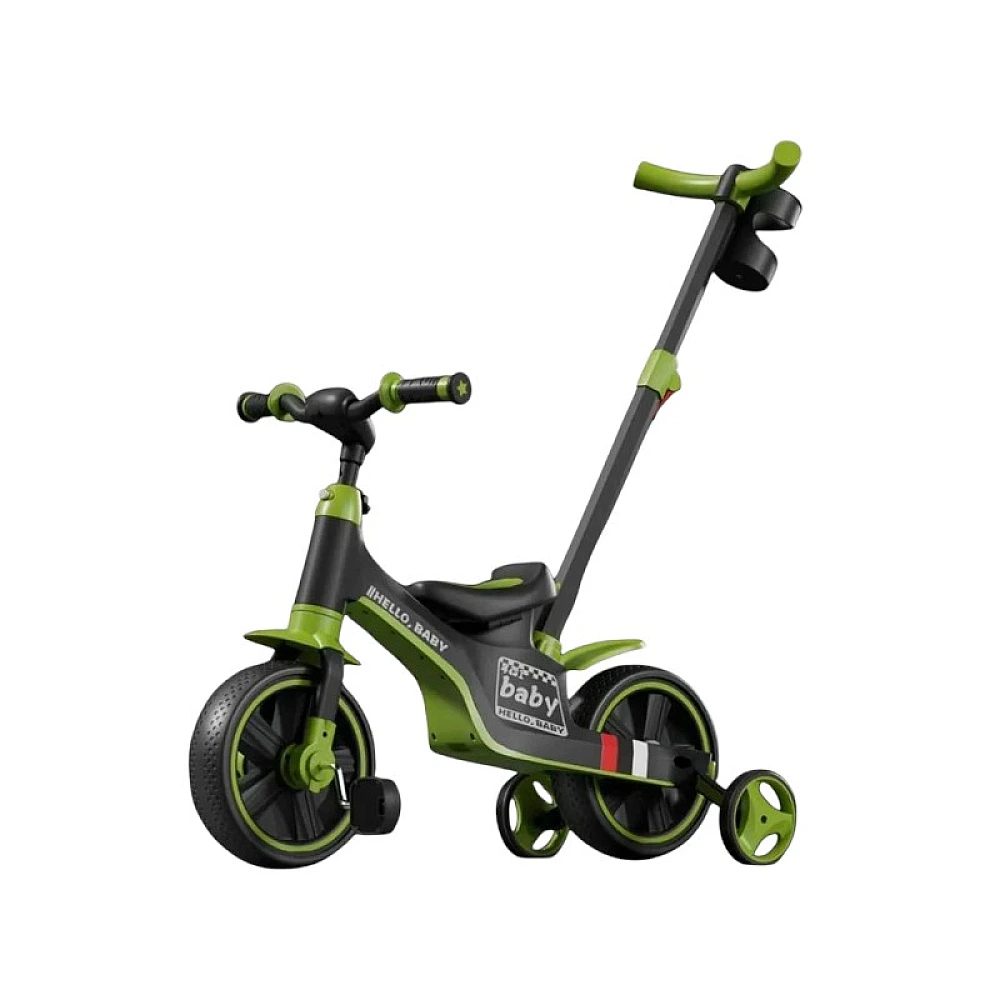 Tricicleta verde 4 in 1, muzica lumini, max 25kg 2+