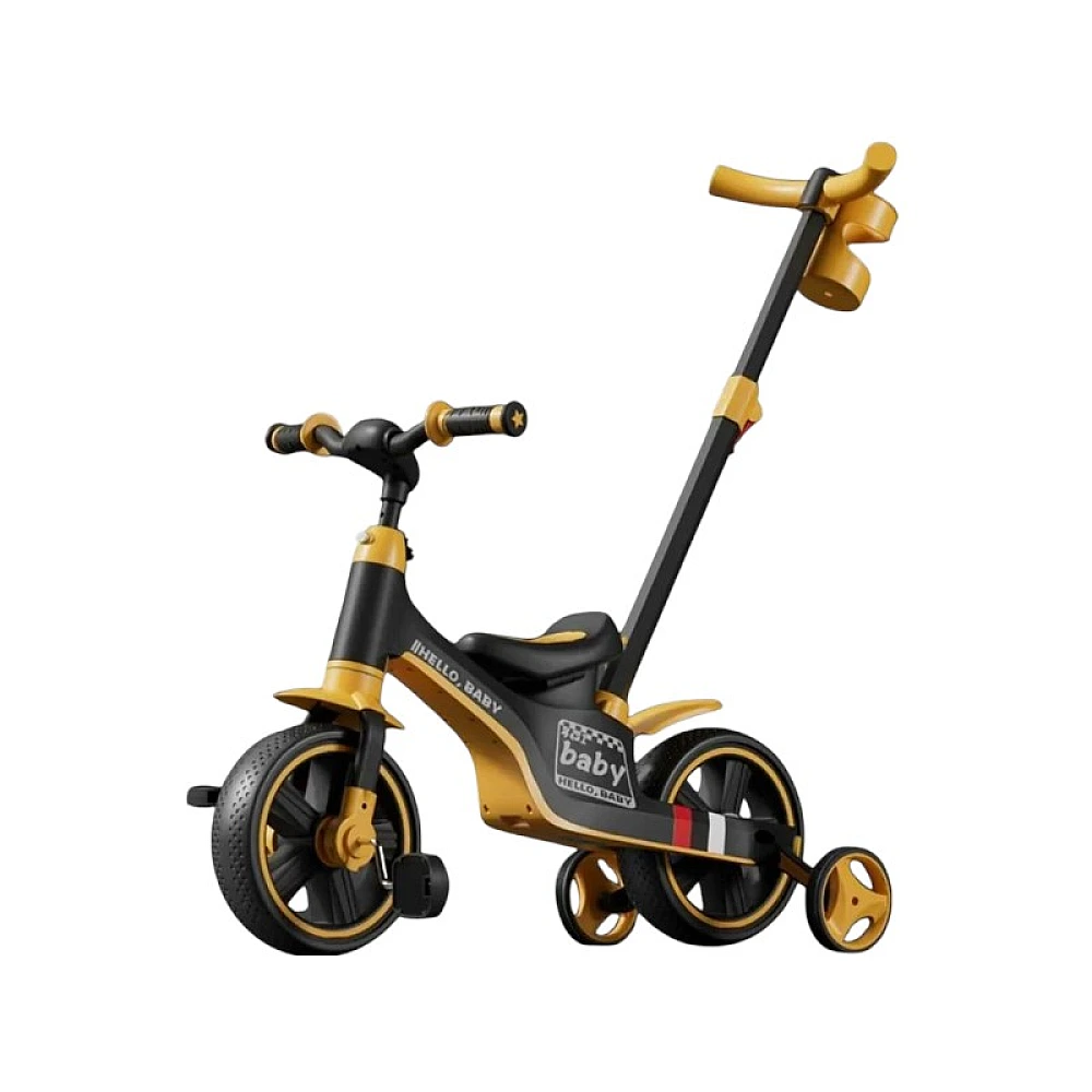 Tricicleta oranj 4 in 1, muzica, lumina, max 25kg 2+
