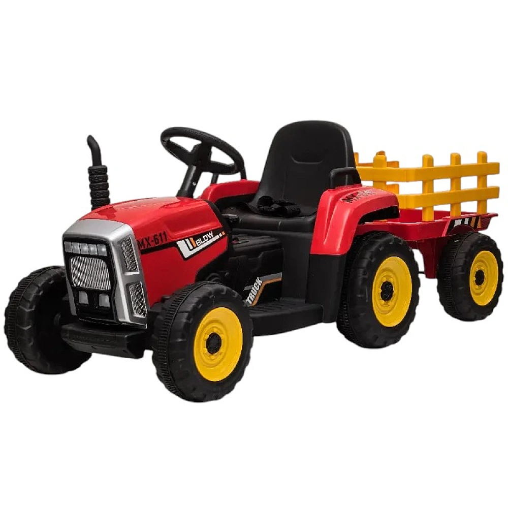 Tractor cu remorca 12V, max 25kg, 4.5Ah, MP3,136.5x50x52.5 cm MX611/1 rosu 