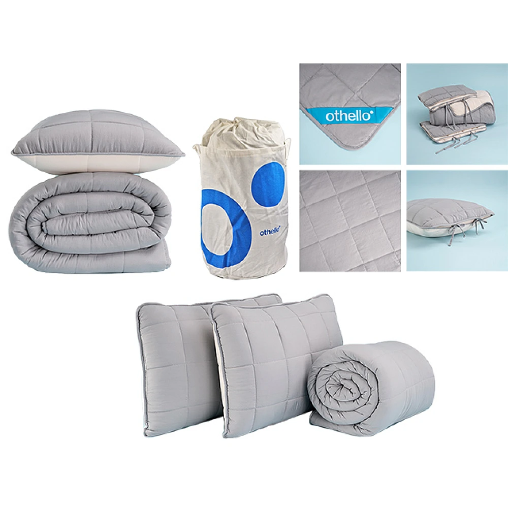 Set plapuma Othello Egeo Life 220X240cm, microgel 792g, 2 fete de perna, gri