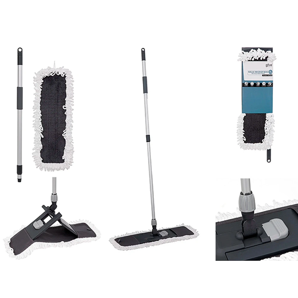 MOP plat 2in1 Five cu maner telescopic, microfibra/aluminiu, XL