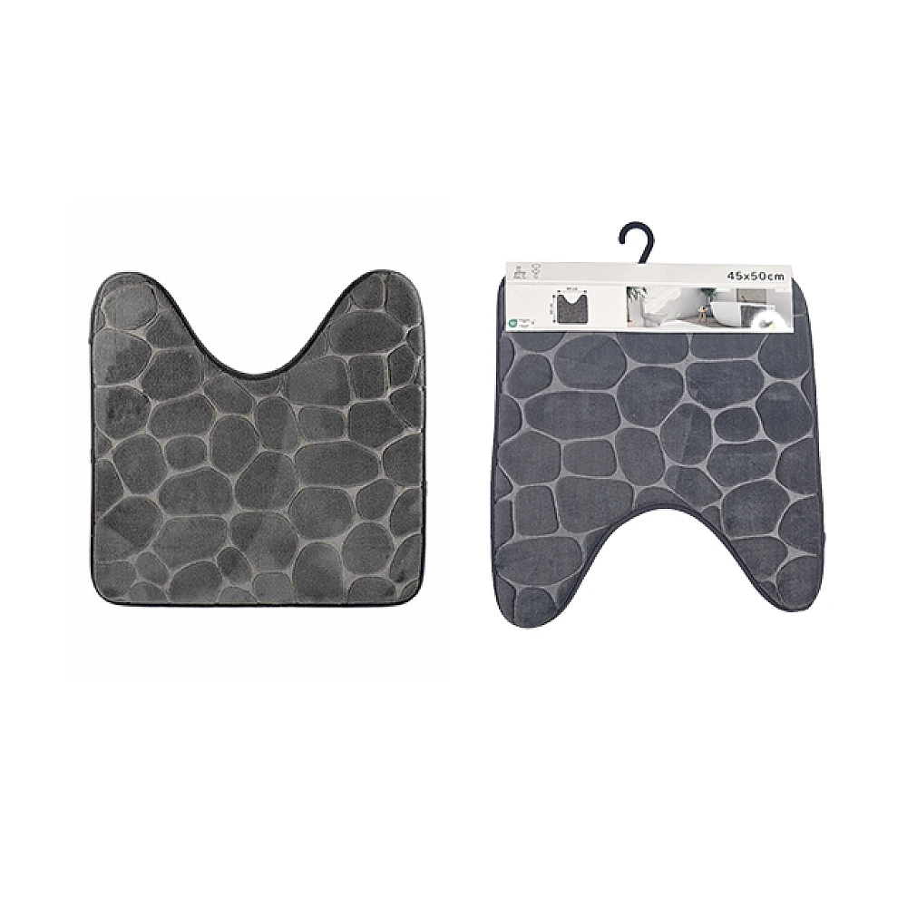 Covoras pentru WC 45X50cm Tendance cu memorie, microfibra, gri inchis